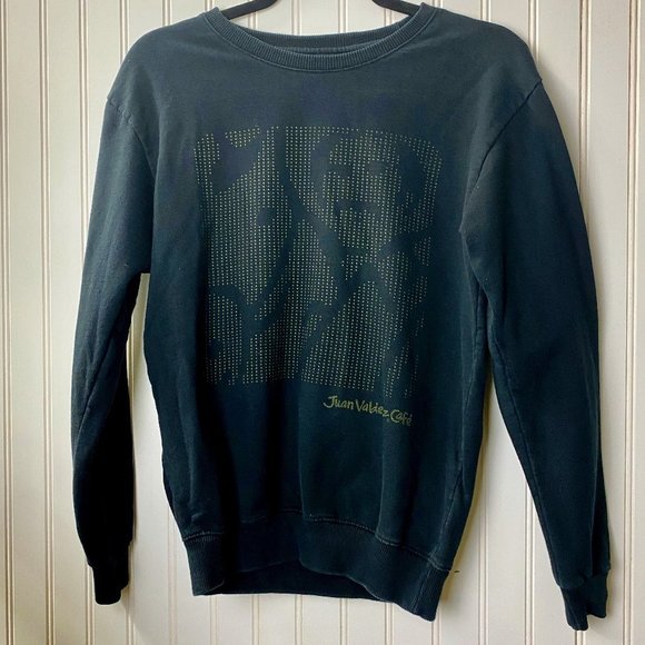 Juan Valdez S Black Sweatshirt Long Sleeve Coffee Columbia Juan and Horse in Dot - Picture 2 of 6